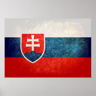 Poster Drapeau de la Slovaquie