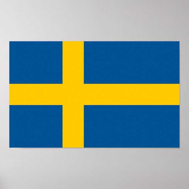 Poster Drapeau de la Suède (Devant)