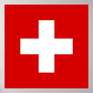 Poster drapeau de la Suisse de qualité
