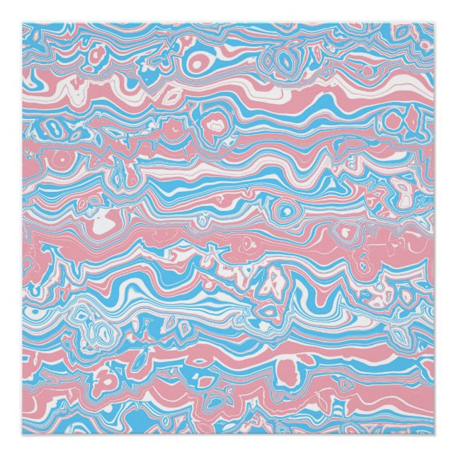 Poster Drapeau de la Trans Pride Trippy Boho Super Wavy (Devant)