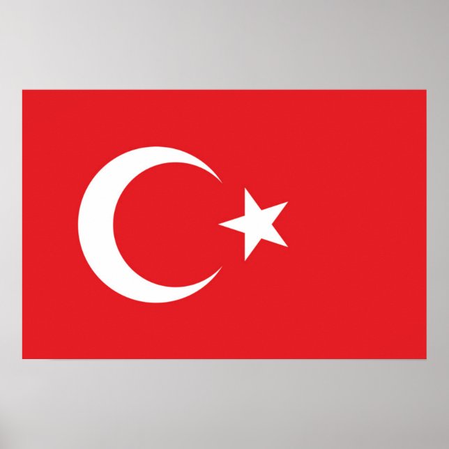 Poster Drapeau de la Turquie (Devant)