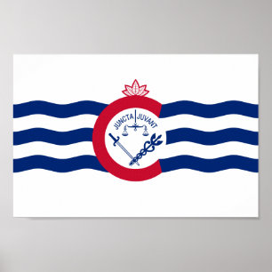 Poster Drapeau de la ville de Cincinnati
