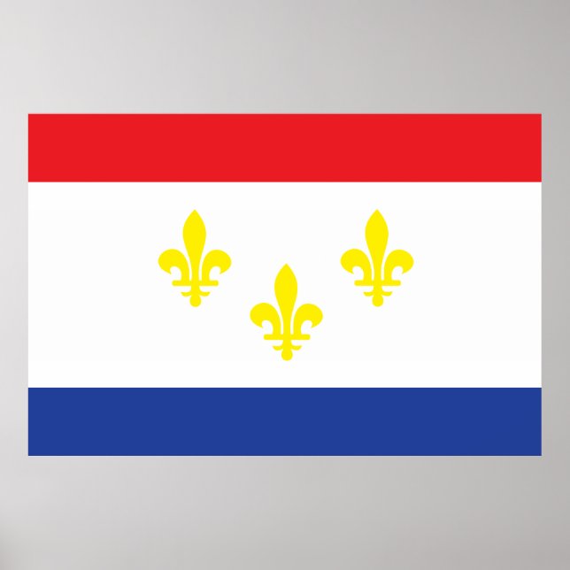 Poster Drapeau de la ville de la Nouvelle-Orléans (Devant)