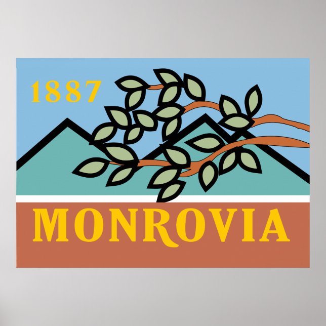 Poster Drapeau de la ville de Monrovia (Devant)