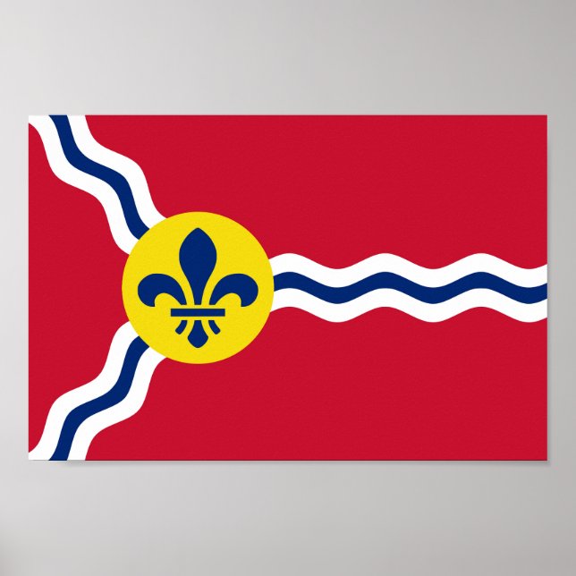 Poster Drapeau de la ville de Saint-Louis (Devant)