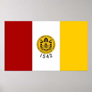 Poster Drapeau de la ville de San Diego (Californie)