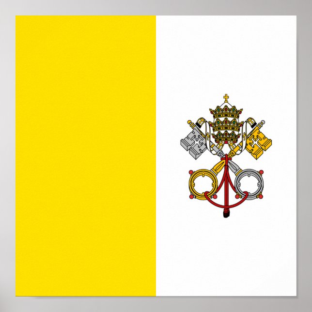 Poster Drapeau de la ville du Vatican (Devant)