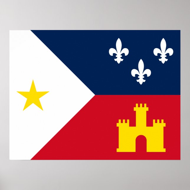 Poster Drapeau de l'Acadiana (Devant)