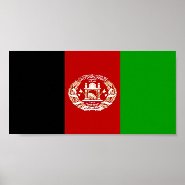 Poster Drapeau de l'Afghanistan (Devant)
