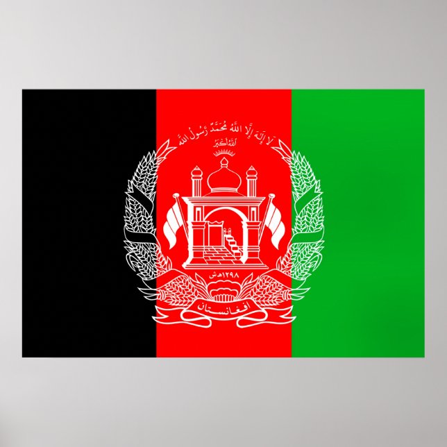Poster Drapeau de l'Afghanistan (Devant)
