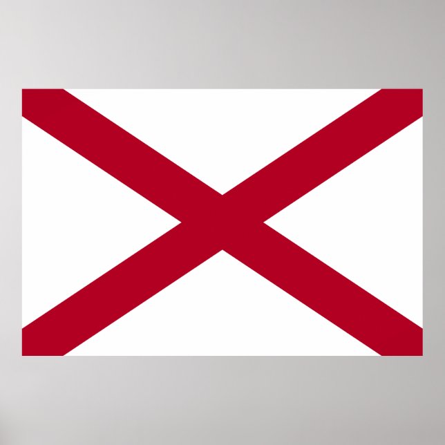 Poster Drapeau de l'Alabama (Devant)