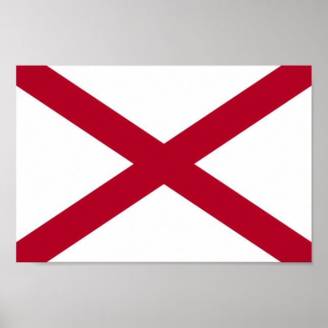 Poster Drapeau de l'Alabama (Devant)