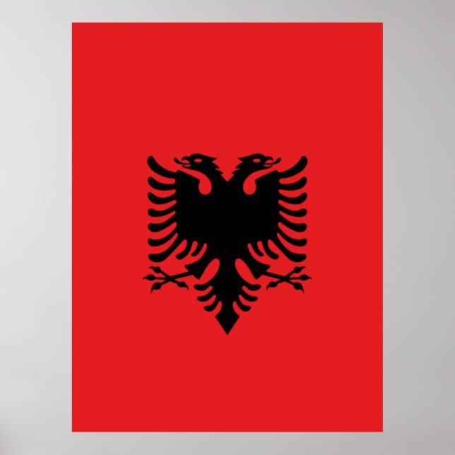 Poster Drapeau de l'Albanie (Devant)