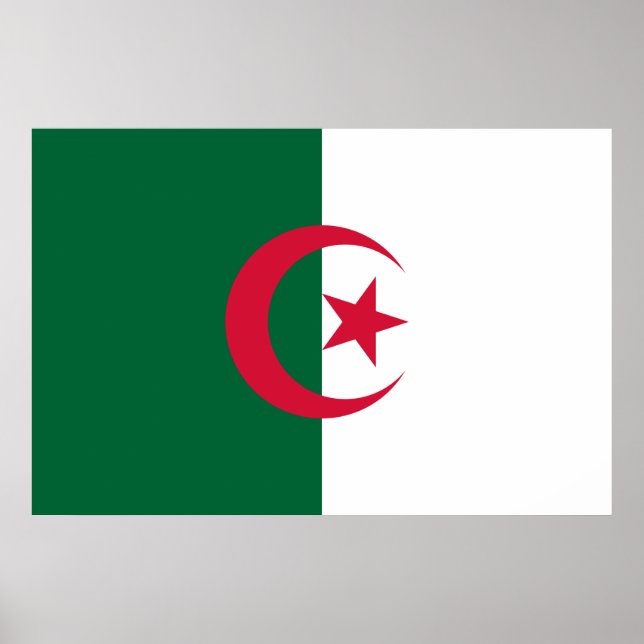 Poster Drapeau de l'Algérie (Devant)