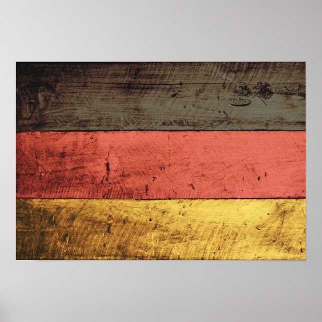 Poster Drapeau de l'Allemagne en bois (Devant)