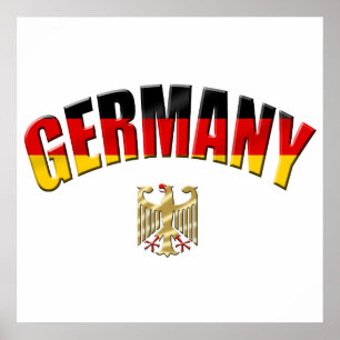 Poster Drapeau de l'Allemagne logo chemises et cadeaux al