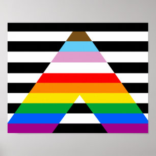 Poster Drapeau de l'Ally Pride de progression LGBTQ