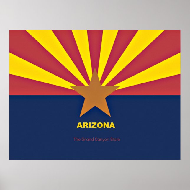 Poster Drapeau de l'Arizona avec slogan (Devant)