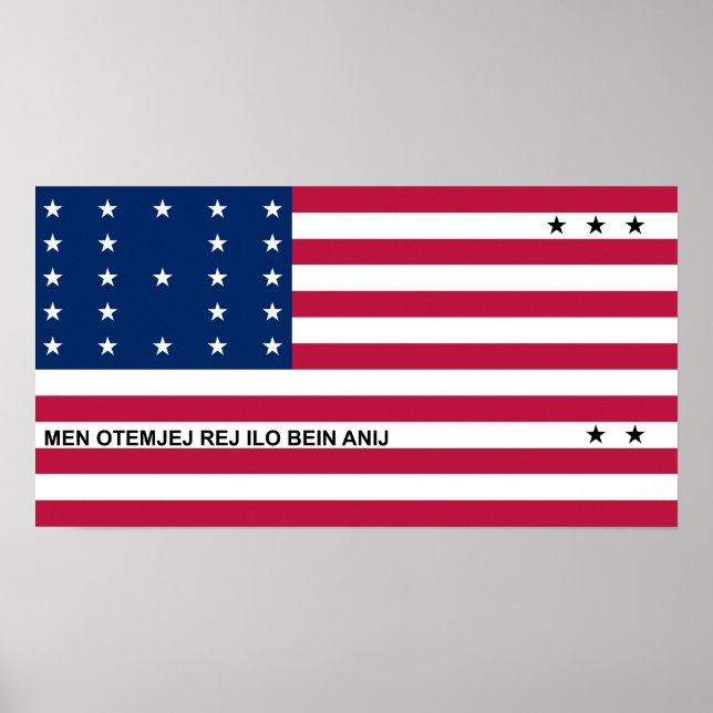 Poster Drapeau de l'atoll de Bikini Patriotique (Devant)