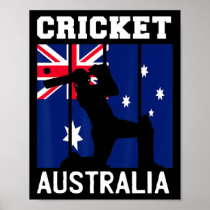 Poster Drapeau de l'Australie Fans de cricket Joueur Entr
