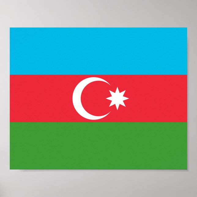 Poster Drapeau de l'Azerbaïdjan (Devant)