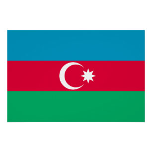 Poster Drapeau de l'Azerbaïdjan patriotique