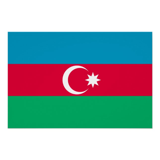 Poster Drapeau de l'Azerbaïdjan patriotique (Devant)