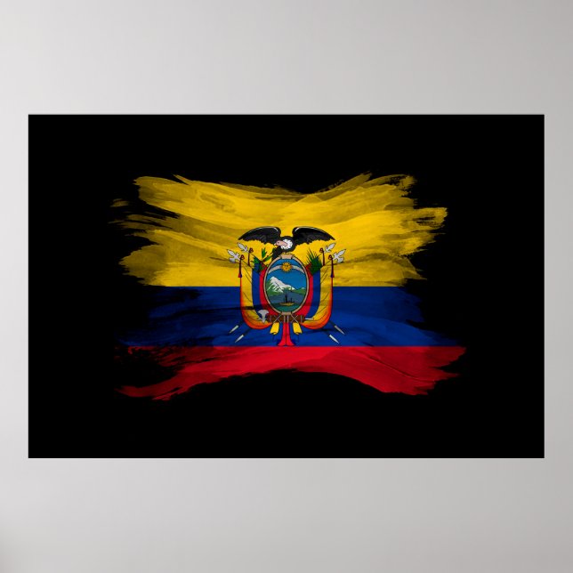 Poster Drapeau de l'Equateur bracelet, drapeau national (Devant)