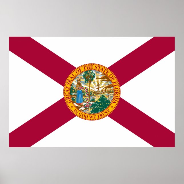 Poster Drapeau de l'État de Floride (Devant)