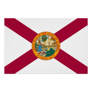 Poster Drapeau de l'État de Floride