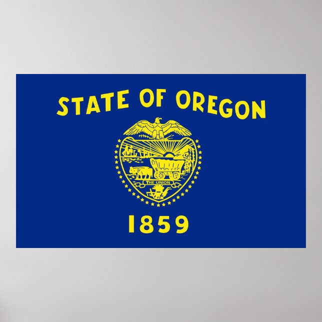 Poster Drapeau de l'État de l'Oregon (Devant)