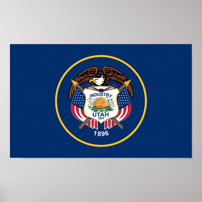 Poster Drapeau de l'État de l'Utah (Devant)