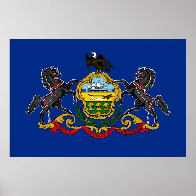 Poster Drapeau de l'État de Pennsylvanie (Devant)