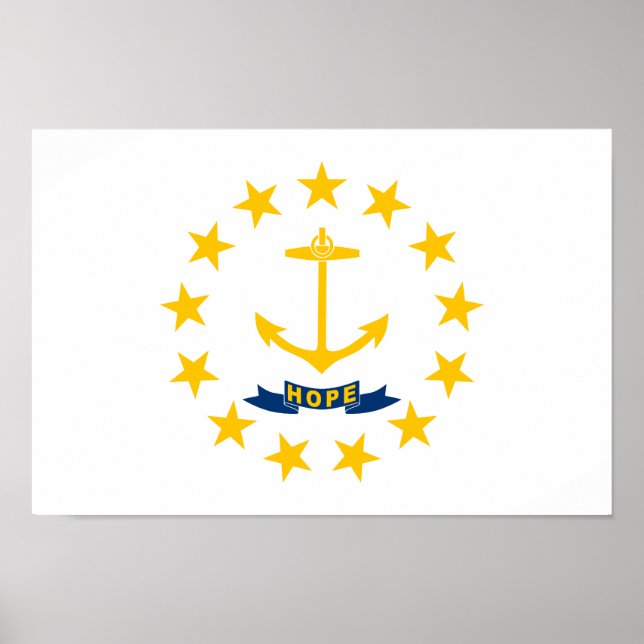 Poster Drapeau de l'État de Rhode Island (Devant)