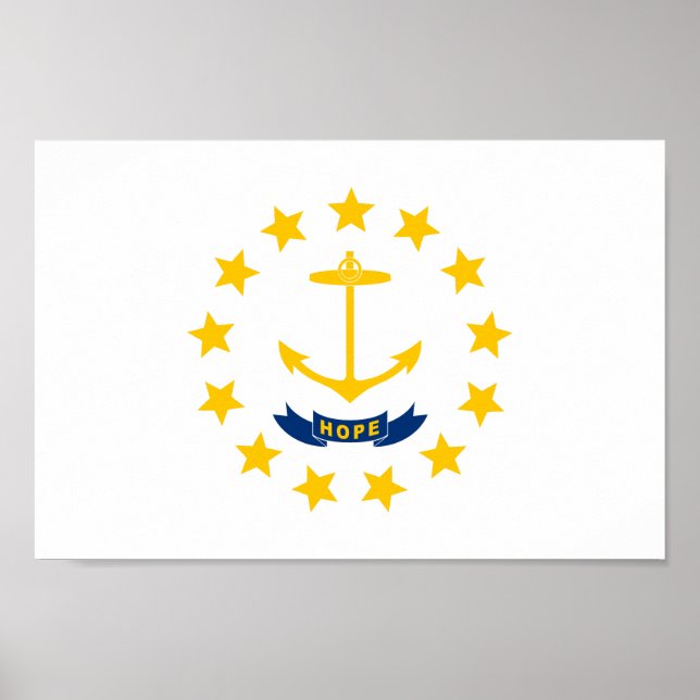 Poster Drapeau de l'État de Rhode Island (Devant)