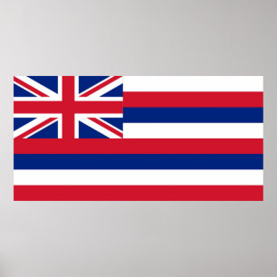 Poster Drapeau de l'État d'Hawaii