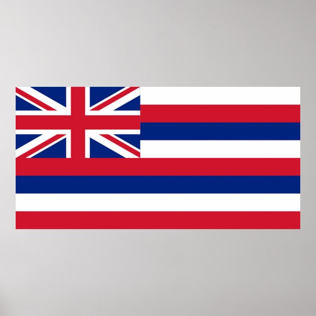 Poster Drapeau de l'État d'Hawaii (Devant)