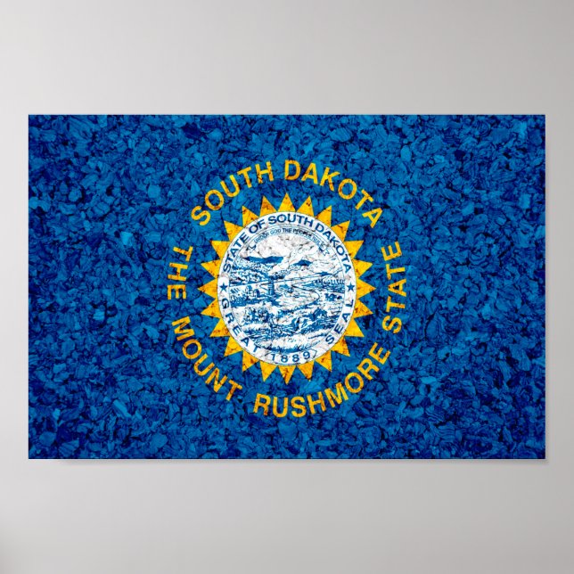 Poster Drapeau de l'État du Dakota du Sud (Devant)