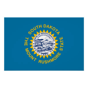 Poster Drapeau de l'État du Dakota du Sud