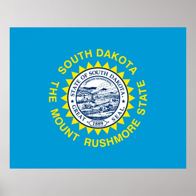 Poster Drapeau de l'État du Dakota du Sud (Devant)