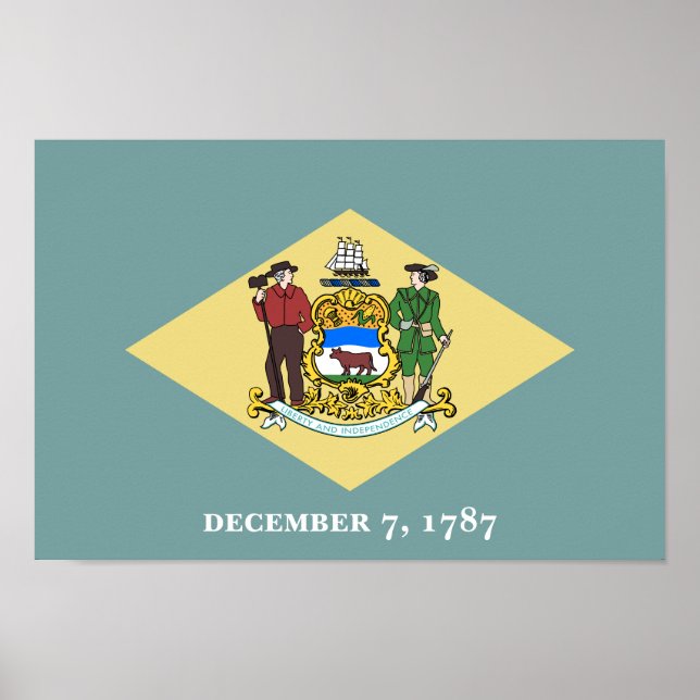 Poster Drapeau de l'État du Delaware (Devant)