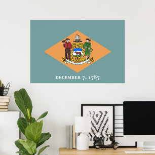 Poster Drapeau de l'État du Delaware