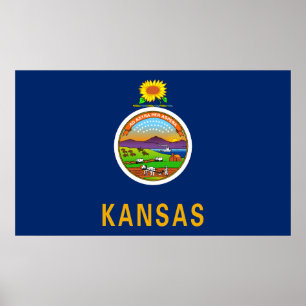 Poster Drapeau de l'État du Kansas