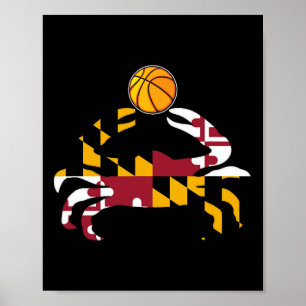 Poster Drapeau de l'État du Maryland Fierté de crabe bleu