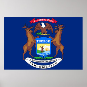 Poster Drapeau de l'État du Michigan
