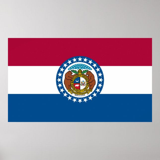 Poster Drapeau de l'État du Missouri (Devant)