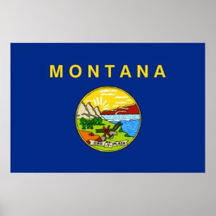 Poster Drapeau de l'État du Montana