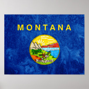 Poster Drapeau de l'État du Montana