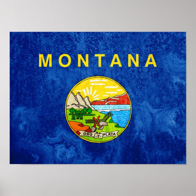 Poster Drapeau de l'État du Montana (Devant)