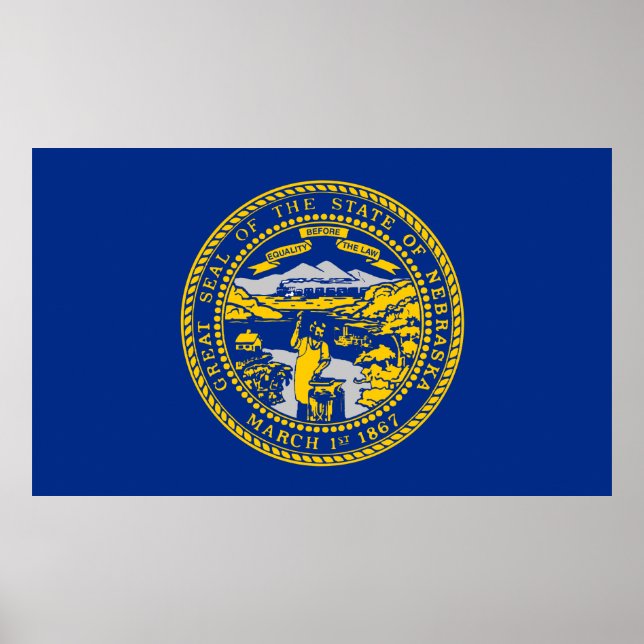 Poster Drapeau de l'État du Nebraska (Devant)